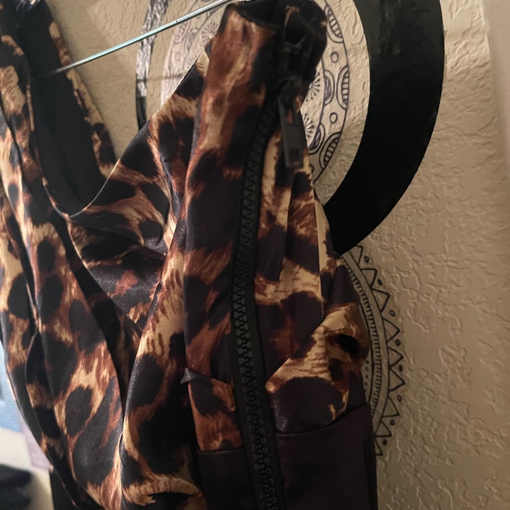 Snap Plus Size Womens zipper sides animal print cold shoulder dress size 16W pre - Picture 3 of 14